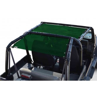 Jeep Wrangler YJ 1987-1995, TeddyÂ® Top, Solar Screen, Dark Green, Front seats only. Made in the USA.