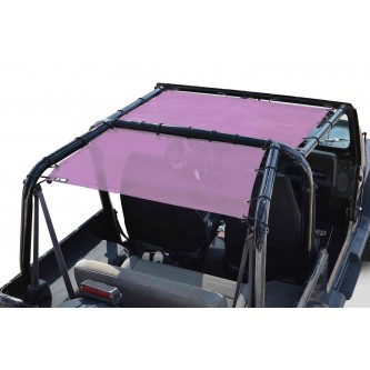 Jeep Wrangler YJ 1987-1995, TeddyÂ® Top, Solar Screen, Mauve, Rear, Family Style Cage only, Made in the USA.