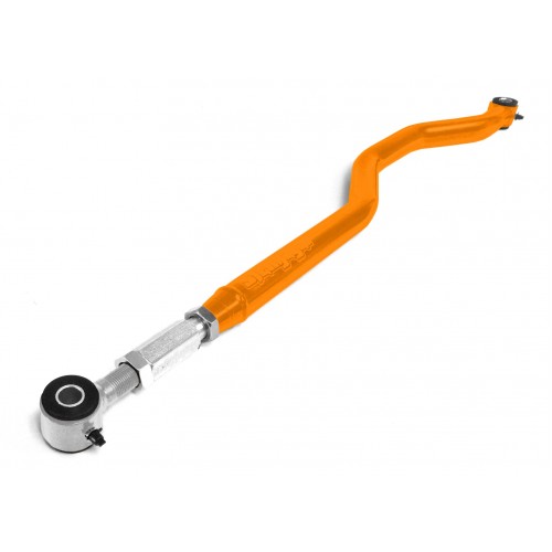 Premium Front Track Bar to fit the Jeep Grand Cherokee WJ. Double Adjustable, Poly/Poly, 4130 Chrome Moly. Fits 4 to 6 inch lifts. Fluorescent Orange. Made in the USA. 