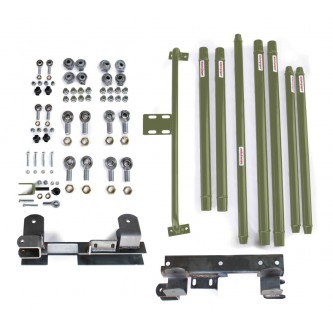 Long Arm Travel Kit, Chrome Moly Tubing, to fit the Jeep TJ. Fits TJ Wranglers with a 2-6 inch lift, Automatic Transmission. Locas Green. Made in the USA.