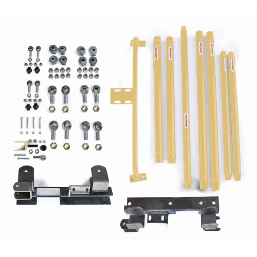 Long Arm Travel Kit, Chrome Moly Tubing, to fit the Jeep TJ. Fits TJ Wranglers with a 2-6 inch lift, Manual Transmission. Military Beige. Made in the USA.