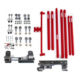 Long Arm Travel Kit, Chrome Moly Tubing, to fit the Jeep TJ. Fits TJ Wranglers with a 2-6 inch lift, Automatic Transmission. Red Baron. Made in the USA.