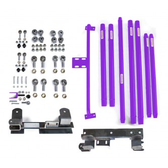 Long Arm Travel Kit, Chrome Moly Tubing, to fit the Jeep TJ. Fits TJ Wranglers with a 2-6 inch lift, Manual Transmission. Sinbad Purple. Made in the USA.