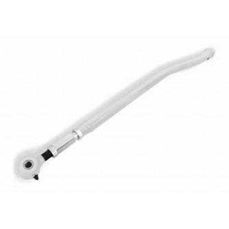 Rear Premium Panhard Bar for the Jeep TJ Wrangler, double adjustable. 4130 Chrome Moly Tubing. Fits 3-6 inch lifts.  Cloud White.  Made in the USA.