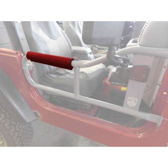 Jeep TJ 1997-2006, Tube Door Arm Rest Kit (2 arm rests). Red.  Made in the USA.