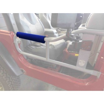 Jeep YJ 1987-1995, Tube Door Arm Rest Kit (2 arm rests). Blue.  Made in the USA.