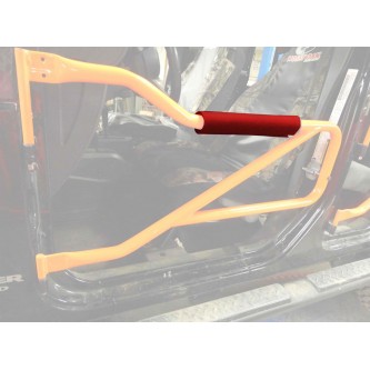 Jeep JK 2007-2018, Tube Door Arm Rest Kit, Front  (2 arm rests). Red. Made in the USA.