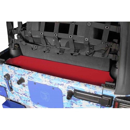 Rear Storage Box to fit Jeep 2 door JK 2007-2018. Red Baron Powder Coated. Made in the USA.