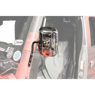 Bare Metal A-Pillar Mounted Mirror Kit For Jeep Wrangler JK 2007-2018 Steinjager J0045000