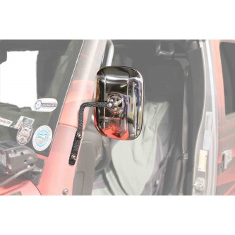 Textured Black A-Pillar Mounted Mirror Kit For Jeep Wrangler JK 2007-2018 Steinjager J0044996