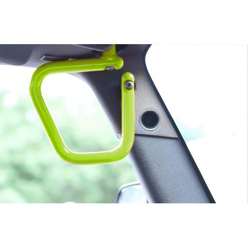 Jeep JK 2007-2018, Grab Handle Kit, Jeep JK Front, Rigid Wire Form, Gecko Green. Made in the USA.