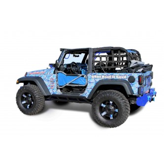 Jeep JK Wrangler, 2007-2018, 2 Door Rock Slider Kit (Bare Knuckles) Black.  Made in the USA.