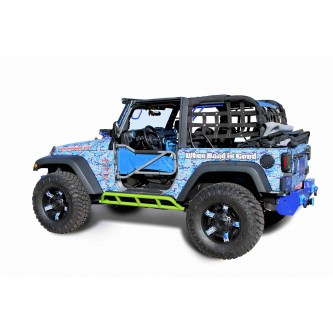 Jeep JK Wrangler, 2007-2018, 2 Door Rock Slider Kit (Bare Knuckles) Gecko Green.  Made in the USA.