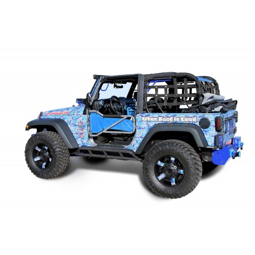 Jeep JK Wrangler, 2007-2018, 2 Door Rock Slider Kit (Bare Knuckles) Texturized Black.  Made in the USA.