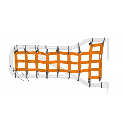 Jeep JK 2007-2018, Tube Door Cargo Net Cover Kit, Front Doors Only, Orange. Made in the USA.