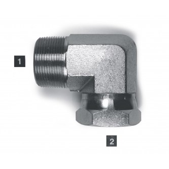 1501-08-08, Hydraulic Adapters, Elbow, 90Â°, Male-Female, Swivel, Pipe (NPTF) - Pipe (NPSM), 1/2-14, 1/2-14   