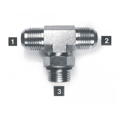 6803-08-08-06, Hydraulic Adapters, Tee, Branch, Male, JIC-JIC-ORB, 3/4-16, 3/4-16 9/16-18  