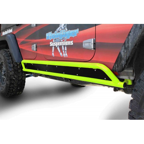 JKU 4 door Rock Slider Kit (Phantom).  Gecko Green.  Inserts not included.  Made in the USA