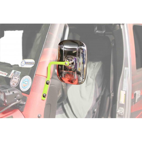 Gecko Green A-Pillar Mounted Mirror Kit For Jeep Wrangler JK 2007-2018 Steinjager J0046734