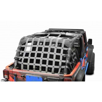 Cargo Net, Jeep JKU, 4 Door Kit, 2 inch webbing, Gray