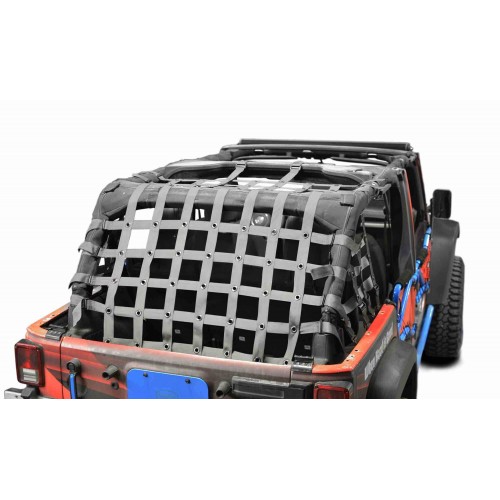 Cargo Net, Jeep JKU, 4 Door Kit, 2 inch webbing, Gray