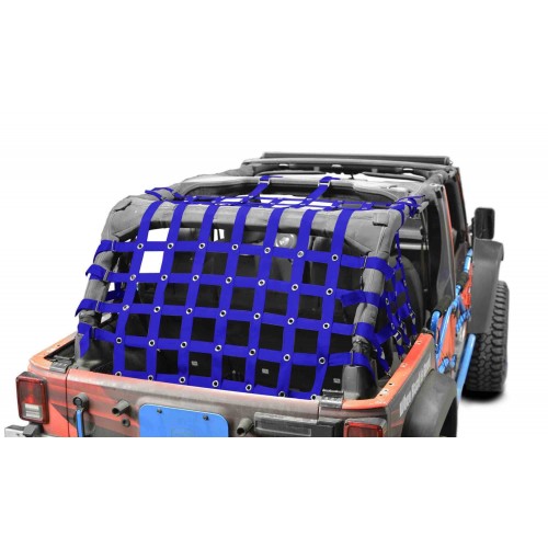 Cargo Net, Jeep JKU, 4 Door Kit, 2 inch webbing, Blue