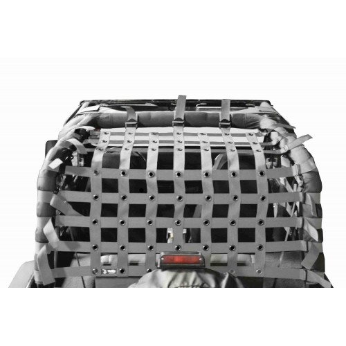 TeddyÂ® Top Cargo Net Kit, Jeep YJ, 2 inch webbing, Gray