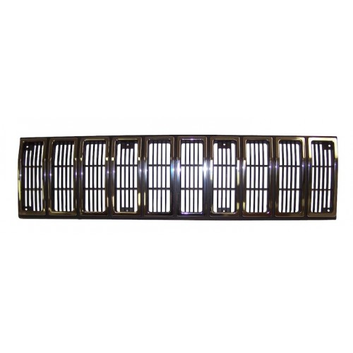 Black Grille With Chrome Accent For Jeep Cherokee XJ 1984-1987 CRO55002229