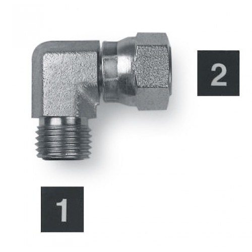 FS6500-06-06, Hydraulic Adapters, Elbow, 90Â°, Male-Female, Swivel, OFS, 11/16-16, 11/16-16   