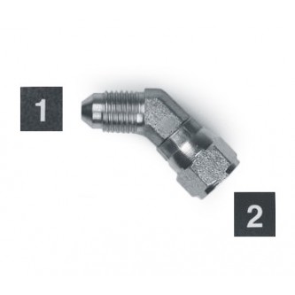 6502-05-05, Hydraulic Adapters, Elbow, 45Â°, Male-Female, Swivel, JIC, 1/2-20, 1/2-20   