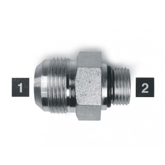 SS-6400-12-08, Hydraulic Adapters, Union, Male, JIC-ORB, Stainless, 1-1/16-12, 3/4-16   