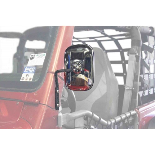 Textured Black A-Pillar Mirror Kit For Jeep Wrangler TJ 1997-2006 Steinjager J0047291