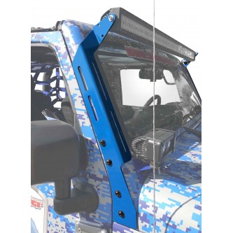 Jeep JK 2007-2018, A-Pillar Bracket Kit for 50 inch Light Bar. Playboy Blue.  Made in the USA.