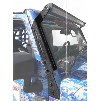 Jeep JK 2007-2018, A-Pillar Bracket Kit for 50 inch Light Bar. Texturized Black.  Made in the USA.