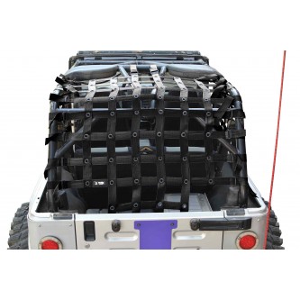 Jeep Wrangler LJ, TeddyÂ® Top Cargo Net Kit, 2 inch webbing, Black.  Made in the USA