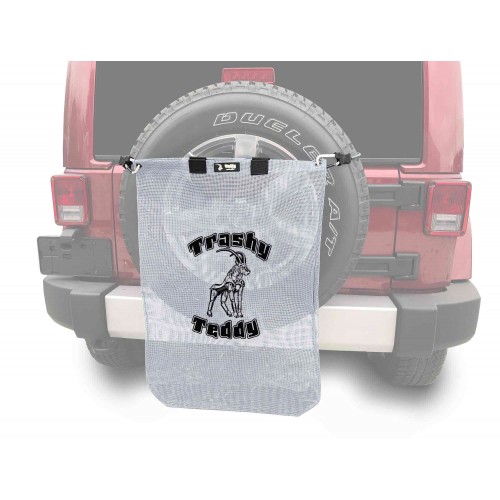 Trashy TeddyÂ®, White, Trashy TeddyÂ® Logo in Black.  Made in the USA. Fits the Jeep TJ Wrangler.