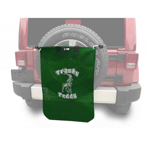 Trashy TeddyÂ®, Dark Green, Trashy TeddyÂ® Logo in White.  Made in the USA. Fits the Jeep TJ Wrangler.