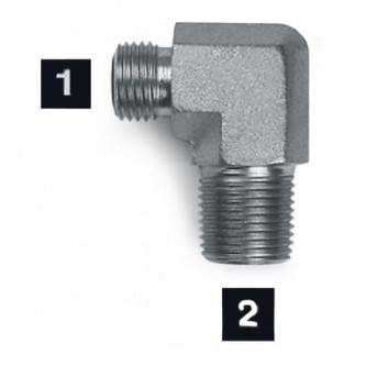 FS2501-10-12, Hydraulic Adapters, Elbow, 90Â°, Male, OFS-Pipe (NPTF), 3/4-14, 1-14   