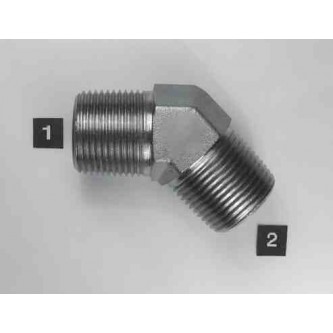 5501-06-06, Hydraulic Adapters, Elbow, 45Â°, Male, Pipe (NPTF), 3/8-18, 3/8-18   