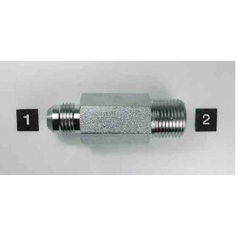 2404L-06-06, Hydraulic Adapters, Union, Male, Long, JIC-Pipe (NPTF), 9/16-18, 3/8-18   