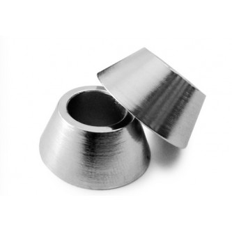 DLS-6mm, Rod End Spacers, Plated Steel, 6mm Bore, 0.370 Thick Cone Style Chrome Plated 