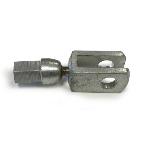 ATC-M12, Clevis and Yoke Ends, Female, M12 x 1.75 RH, 12mm Pin Holes 12 x 24 Housing Zinc Silver Plating, Turned Housing Articulated Turnbuckle Design