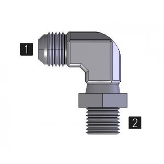 5701-06-04, Hydraulic Adapters, Elbow, 90¡, Male, Swivel, JIC-Pipe (NPTF), 9/16-18, 1/4-18   