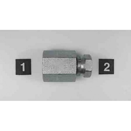 1405-02-02, Hydraulic Adapters, Union, Female, Swivel, Pipe (NPTF) - Pipe (NPSM), 1/8-27, 1/8-27   