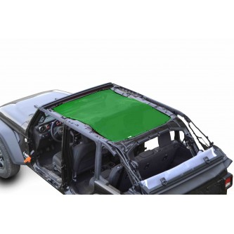 Jeep Wrangler JL, 4 Door, TeddyÂ® Top, Solar Screen, 2018-Present.  Green. Made in the USA.