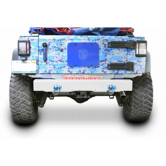 Jeep Wrangler, JK 2007-2018, Rear Bumper with D-Ring Mounts.  Cloud White. Made in the USA.