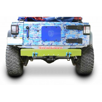 Jeep Wrangler, JK 2007-2018, Rear Bumper with D-Ring Mounts.  Gecko Green. Made in the USA.