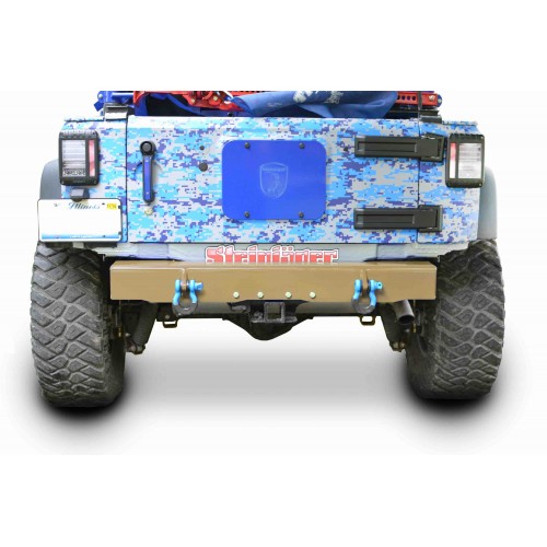 Jeep Wrangler, JK 2007-2018, Rear Bumper with D-Ring Mounts.  Military Beige. Made in the USA.