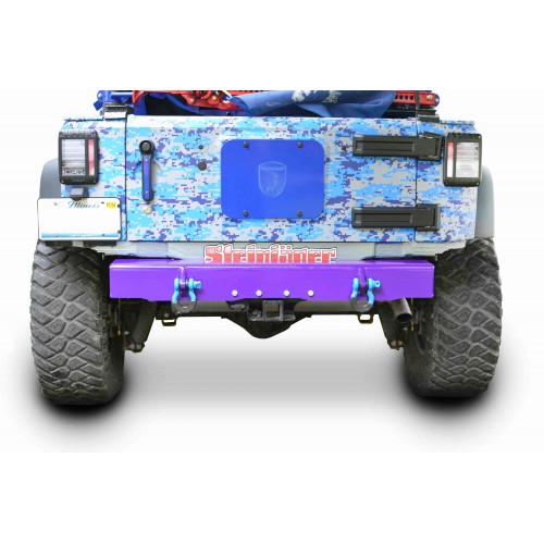 Jeep Wrangler, JK 2007-2018, Rear Bumper with D-Ring Mounts.  Sinbad Purple. Made in the USA.