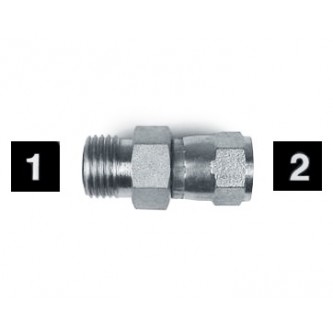 FS6402-08-08, Hydraulic Adapters, Union, Male-Female, Swivel, OFS-JIC, 3/4-16, 13/16-16   